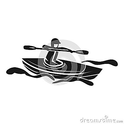 Man in a kayak icon, simple style Vector Illustration