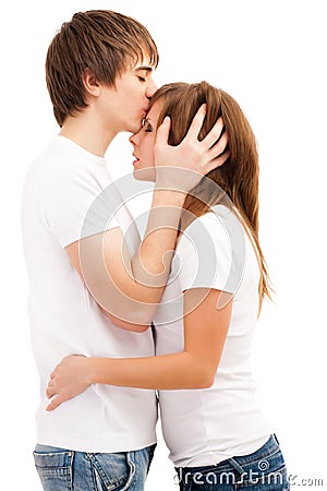 Man kissing woman. Stock Photo