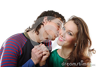 Man kissing woman Stock Photo