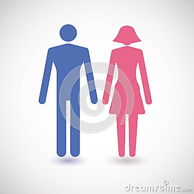 A man and a lady toilet sign Vector Illustration