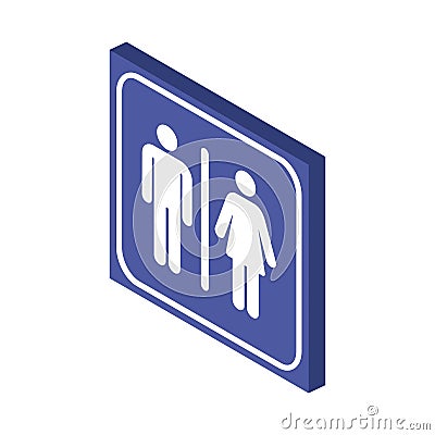 Man and a lady toilet sign. Vector illustration in trendy Isometric style. EPS 10 Vector Illustration