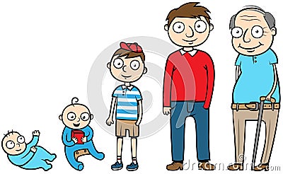 Man life stages development Vector Illustration