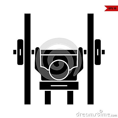 illustration of gym glyph icon Vector Illustration