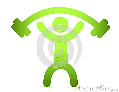 Man lifting weight Vector Illustration