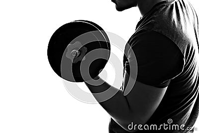 Man Lifting Weights Stock Photo