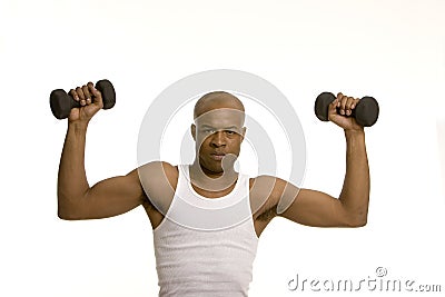 Man lifting weights Stock Photo