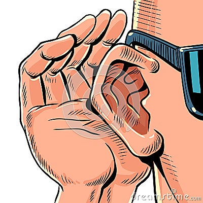 The man listens to what the informant whispers to him. Security of personal data storage. Secret agents always know Vector Illustration