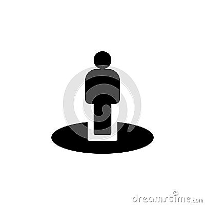 man, location, user icon. Simple glyph, flat vector of Location icons for UI and UX, website or mobile application Stock Photo