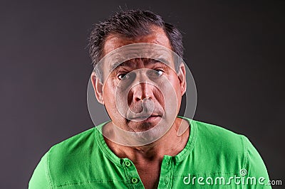 Man looking amazed or confuse Stock Photo