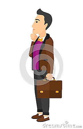 Man looking at departure board Vector Illustration