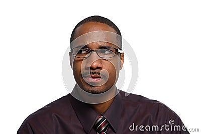 Man Looking Puzzled - Horizontal Stock Photo