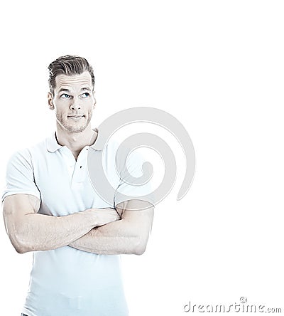 Man looking resigned Stock Photo