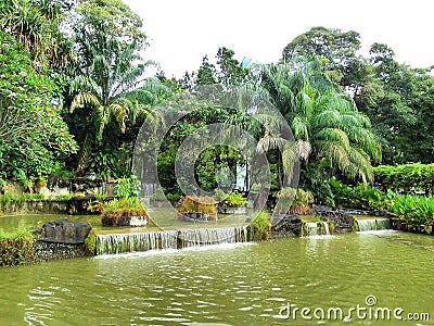 Man-made cascades at Toa Payoh town park Stock Photo