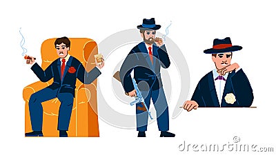 man mafia boss vector Vector Illustration