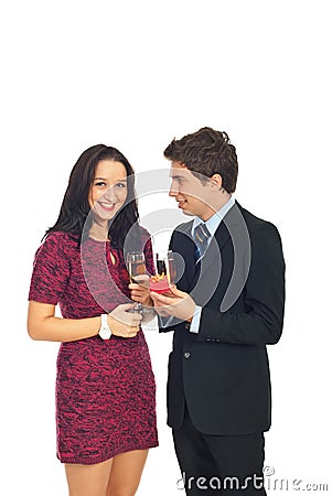 Man make proposal on Valentine's day Stock Photo