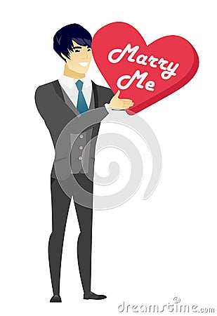 Man making a marriage proposal. Vector Illustration