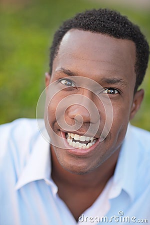 Man making an unusual face Stock Photo