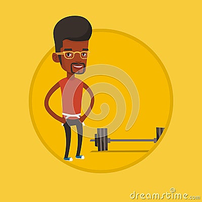 Man measuring waist vector illustration. Vector Illustration