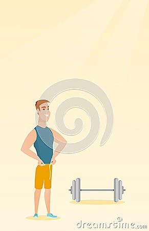Man measuring waist vector illustration. Vector Illustration