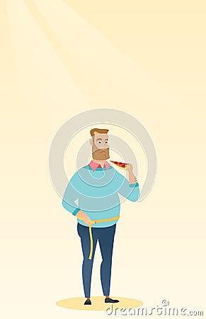 Man measuring waist vector illustration. Vector Illustration