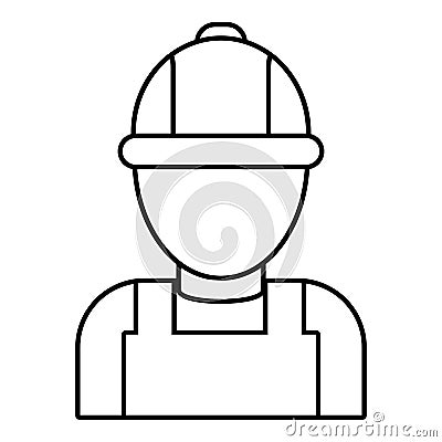 Man mechanic icon, outline style Vector Illustration