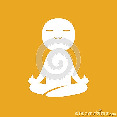 A man meditate with showing middle finger Vector Illustration