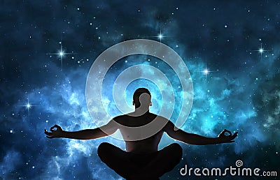 Man in meditation Stock Photo