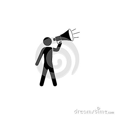 Man with a megaphone icon Vector Illustration