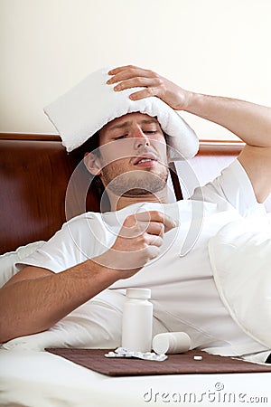Man with migraine Stock Photo