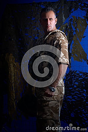 Man with military uniform Stock Photo