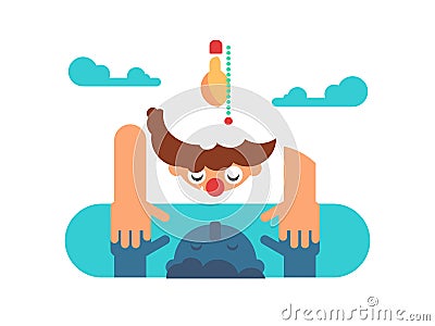 Man mind reflection Vector Illustration