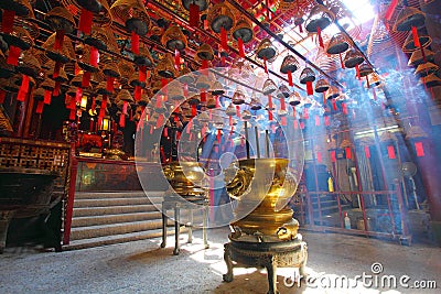 Man Mo temple in Hong Kong Editorial Stock Photo