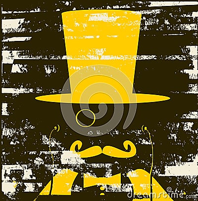 Man with monocle and mustache Vector Illustration