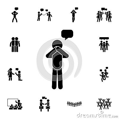 Man monologue flat vector icon in People talk pack Stock Photo