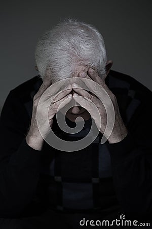 Man mourning his lost love Stock Photo