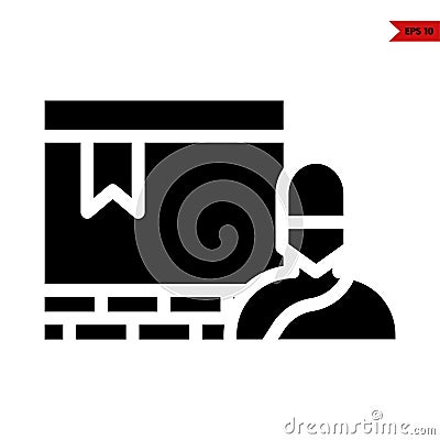 illustration of kaaba glyph icon Vector Illustration