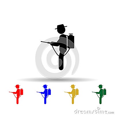 Man nebulizer multi color icon. Simple glyph, flat vector of gardening icons for ui and ux, website or mobile application Stock Photo