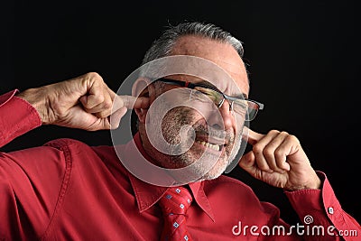 Man noisy on black Stock Photo