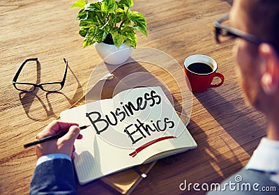 Man with a Note and Business Ethics Concept Stock Photo