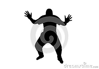 A man with outstretched arms and legs Vector Illustration