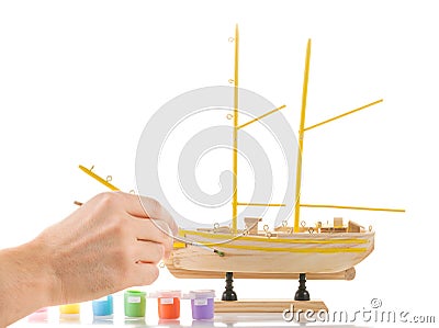 Model sailing ship Stock Photo