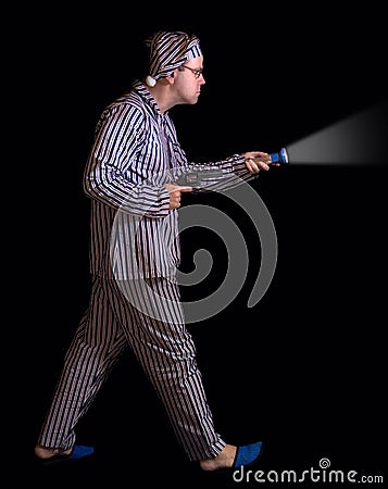 Man In Pajamas With Gun Stock Photo - Image: 52194715