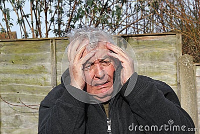 Man panic attack. Stock Photo