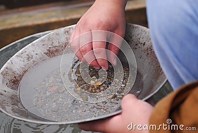 Man panning for gold Stock Photo