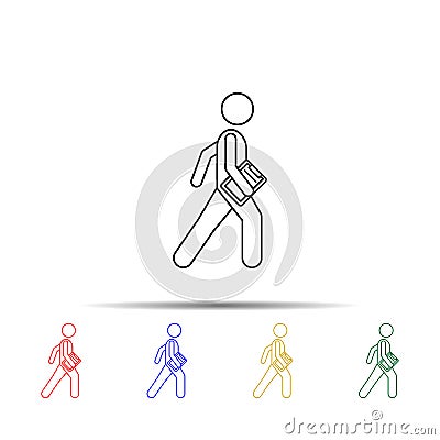 man with paper folder multi color style icon. Simple thin line, outline vector of vmle bag and luggage icons for ui and ux, Stock Photo