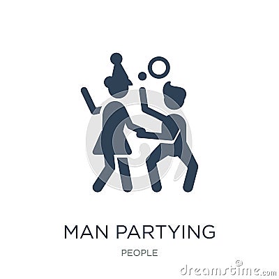 man partying icon in trendy design style. man partying icon isolated on white background. man partying vector icon simple and Vector Illustration