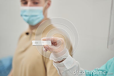 Man passing test to check virus at doctor Stock Photo