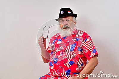 Man with patriotic shirt Stock Photo