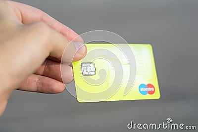 Man Paying Bill With Credit Card Editorial Stock Photo