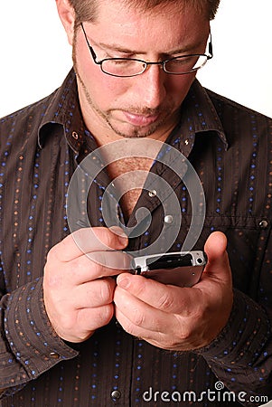 Man with PDA Stock Photo